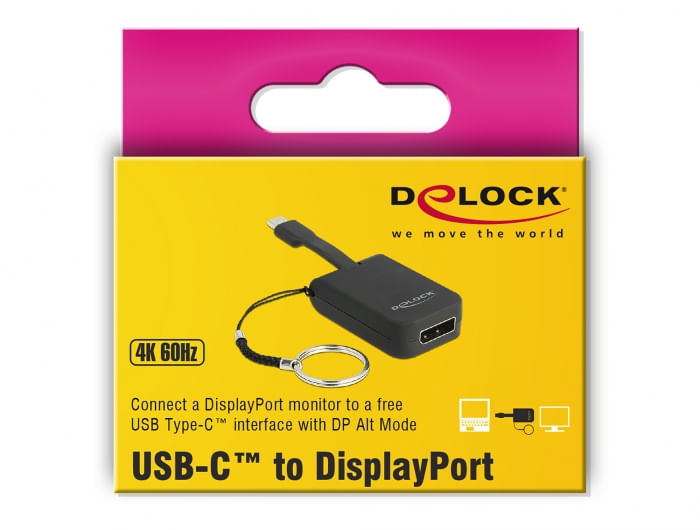 Delock-Adattatore-USB-Type-C-a-DisplayPort--DP-Alt-Mode--4K-60-Hz---portachiavi