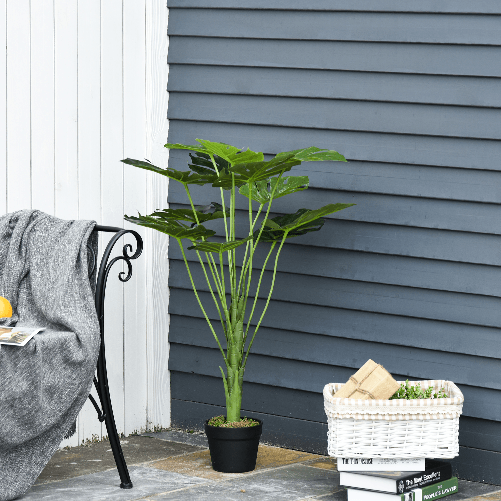 Outsunny-Monstera-Artificiale-in-Plastica-con-13-Foglie-Pianta-Finta-con-Vaso-per-Interno-ed-Esterno-Alta-85cm