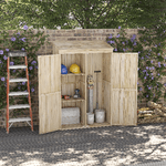 Outsunny-Casetta-da-Giardino-in-Legno-di-Abete-con-2-Porte-e-Ripiani-120x57x183cm-Naturale