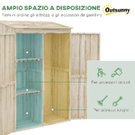 Outsunny-Casetta-da-Giardino-in-Legno-di-Abete-con-2-Porte-e-Ripiani-120x57x183cm-Naturale