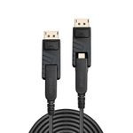 Lindy 38485 cavo DisplayPort 70 m Mini DisplayPort Nero (70m Fibre Optic Hybrid Mini - DisplayPort 1.4 Cable with - Deta