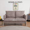 HOMCOM-Divano-2-Posti-in-Legno-per-Casa-e-Ufficio-con-Seduta-Rivestita-in-Tessuto-Effetto-Lino-138x83x85-cm-Caffe