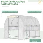 Outsunny-Serra-per-Orto-3x2x2m-in-Acciaio-e-Copertura-PE-Porte-con-Zip-e-Finestre-a-Rete-Bianca