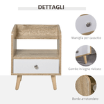 HOMCOM-Comodino-Salvaspazio-Mobiletto-con-Cassetto-e-Mensola-in-Legno-37x30x48cm---Rovere-Bianco