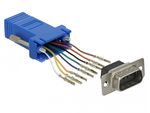 Delock-Adapter-D-Sub-9-Pin-Stecker-zu-RJ45-Buchse-Montagesatz-blau--66167-