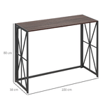 HOMCOM-Tavolo-Consolle-da-Ingresso-Stile-Industriale-Pieghevole-in-Legno-e-Metallo-100x38x80cm-Marrone