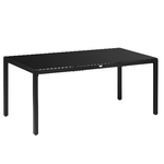 Outsunny Tavolo da Giardino Rettangolare per 8 Persone in Alluminio e Vetro, 180x80x72cm, Nero