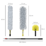 HOMCOM-Kit-di-Pulizia-per-Casa-e-Ufficio-con-Asta-Spolverino-per-Ragnatele-Spolverino-in-Microfibra-e-Spolverino-per-Ventilatore