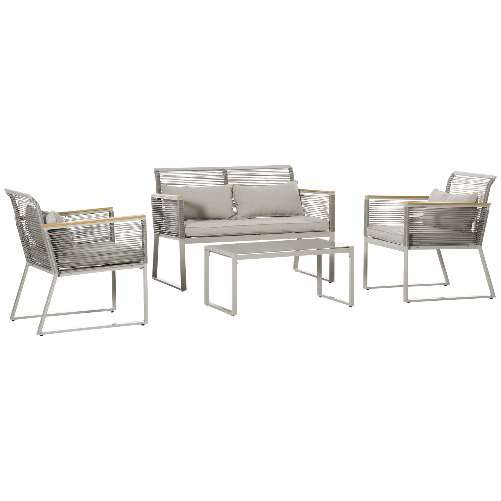 Outsunny-Set-da-Giardino-4-Pezzi-in-Rattan-PE-con-2-Poltrone-Divanetto-e-Tavolino-da-Caffe-in-Vetro-Temperato-Grigio