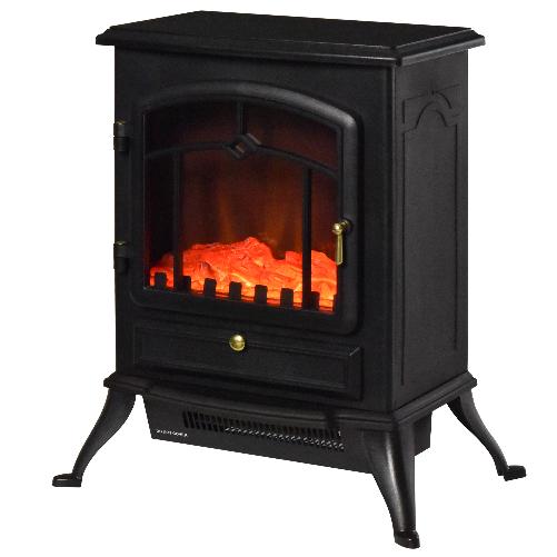 HOMCOM-Camino-Elettrico-da-Terra-con-Effetto-Fiamma-Potenza-1000W--2000W-in-ABS-e-Vetro-45×28×54cm-Nero