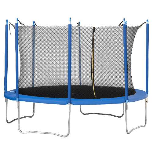 HOMCOM-Tappeto-Elastico-per-Bambini-e-Adulti-con-Rete-e-Bordo-Imbottito-Trampolino-da-Giardino-Φ366x275cm-Blu-e-Nero
