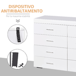 HOMCOM-Mobile-con-Cassetti-Cassettiera-in-Legno-per-Camera-Cucina-Bagno-90×35×73cm-Bianca