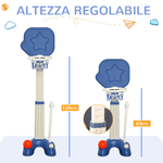 HOMCOM-Gioco-2-in-1-Canestro-per-Bambini-con-Altezza-Regolabile-e-Set-Golf-Eta-2-5-Anni-46x41x116-153cm-Bianco-e-Blu