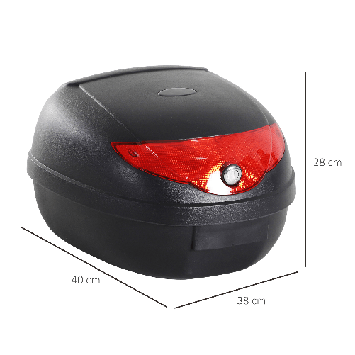 HOMCOM-Baule-Bauletto-per-Moto-Motorini-Scooter-Posteriore-Universale-in-Plastica-40-x-38-x-28cm-Nero-24L