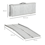 HOMCOM-Rampa-per-Sedia-a-Rotelle-in-Lega-di-Alluminio-Antiscivolo-Capacita-272kg-183x72x5cm