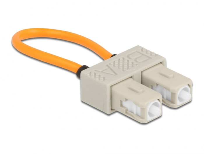 Delock---Loopback-Adapter---SC-multi-mode--M----Glasfaser---625-125-Mikrometer---OM1---orange-beige--86921-