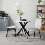 HOMCOM-Set-2-Sedie-da-Cucina-Imbottite-e-Salvaspazio-con-Gambe-in-Acciaio-43x58x90-cm-Grigio-e-Nero