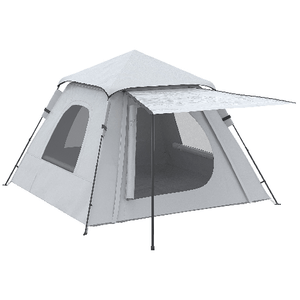 Outsunny Tenda da campeggio da 2-3 persone con Veranda, 210x210x150cm, grigia e bianca