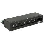 Delock Keystone Desktop Patch Panel 12 porte nero