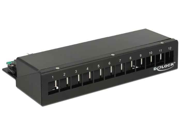 Delock-Keystone-Desktop-Patch-Panel-12-porte-nero