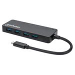 Manhattan 164924 hub di interfaccia USB 3.2 Gen 1 3.1 Gen 1 Type-C 5000 Mbit/s Nero (USB-C Dock/Hub Ports 4 USB-A x4 5 G