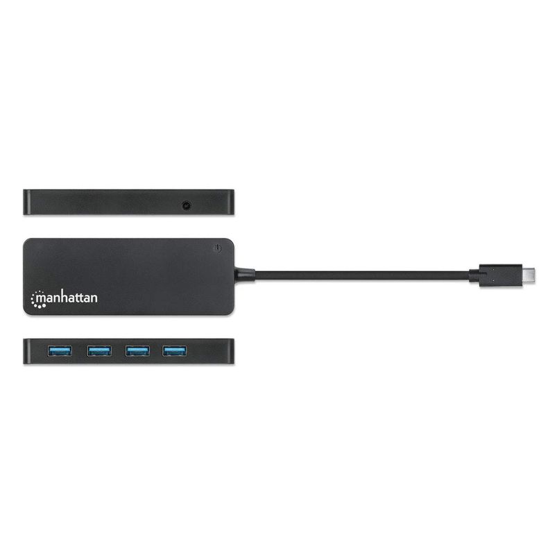 Manhattan-164924-hub-di-interfaccia-USB-3.2-Gen-1-3.1-Gen-1-Type-C-5000-Mbit-s-Nero--USB-C-Dock-Hub-Ports-4-USB-A-x4-5-G