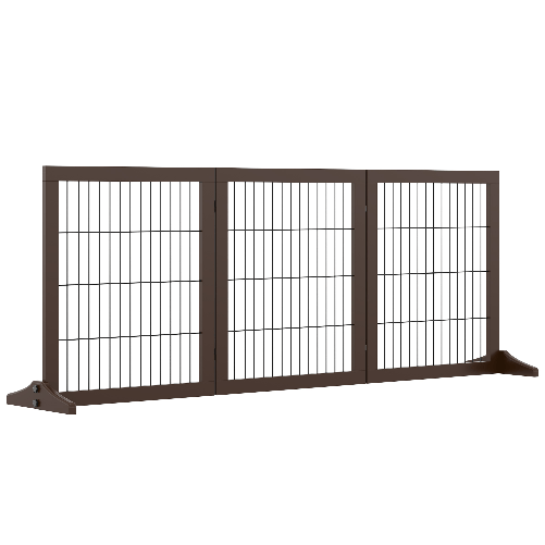 PawHut-Cancelletto-Pieghevole-e-Regolabile-in-Legno-di-Pino-e-Metallo-con-Base-Stabile-per-Cani-e-Cuccioli-185x36x71cm