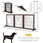 PawHut-Cancelletto-Pieghevole-e-Regolabile-in-Legno-di-Pino-e-Metallo-con-Base-Stabile-per-Cani-e-Cuccioli-185x36x71cm