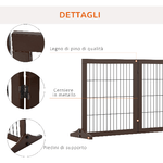 PawHut-Cancelletto-Pieghevole-e-Regolabile-in-Legno-di-Pino-e-Metallo-con-Base-Stabile-per-Cani-e-Cuccioli-185x36x71cm