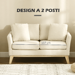HOMCOM-Divano-da-2-Posti-in-Legno-di-Eucalipto-e-Tessuto-Effetto-Lino-con-2-Cuscini-137x78x78-cm-Beige