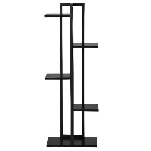 Outsunny-Scaletta-Portavasi-a-5-Livelli-per-Interni-ed-Esterni-in-MDF-e-Acciaio-40x22x113-cm-Nero