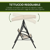 Outsunny-Dondolo-a-2-Posti-da-Giardino-con-Tettuccio-Regolabile-140x118x162cm-Beige