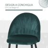HOMCOM-Set-2-Sedie-Sala-da-Pranzo-Imbottite-con-Design-Nordico-ed-Ergonomico-Sedie-da-Cucina-e-soggiorno-in-Metallo-e-Velluto-Verde-52x54x79-cm