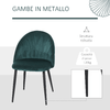 HOMCOM-Set-2-Sedie-Sala-da-Pranzo-Imbottite-con-Design-Nordico-ed-Ergonomico-Sedie-da-Cucina-e-soggiorno-in-Metallo-e-Velluto-Verde-52x54x79-cm