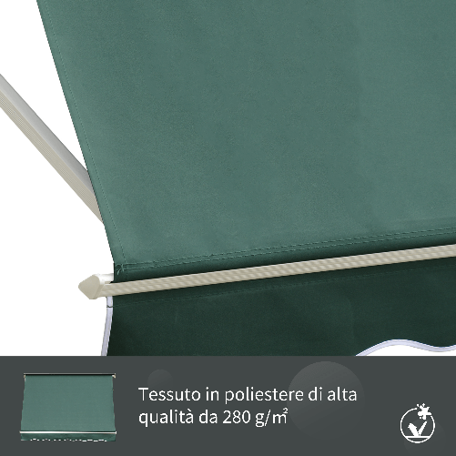 Outsunny-Tenda-da-Sole-a-Caduta-con-Rullo-Avvolgibile-e-Angolazione-Regolabile-0-120°-180×70cm-Verde