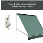 Outsunny-Tenda-da-Sole-a-Caduta-con-Rullo-Avvolgibile-e-Angolazione-Regolabile-0-120°-180×70cm-Verde