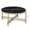 HOMCOM-Tavolino-da-Caffe-con-Piano-in-Vetro-Temperato-e-Base-in-Metallo-Ø85x41cm-Nero-e-Oro