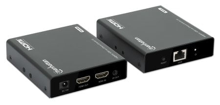 Manhattan-207980-moltiplicatore-di-rete-Ricevitore-e-trasmettitore-di-rete-Nero--4K-Hdmi-Over-Ethernet---Extender-Kit-Ex