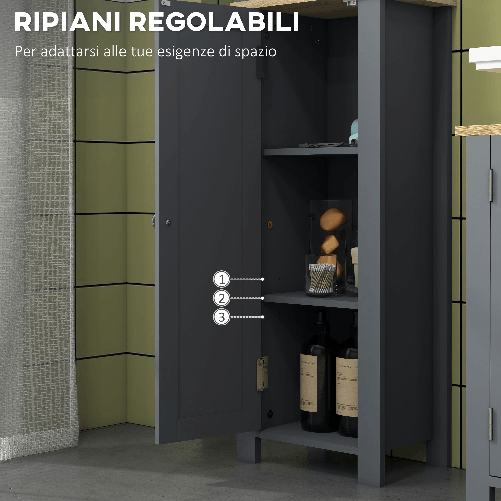 kleankin-Colonna-Bagno-Salvaspazio-con-Armadietto-e-3-Ripiani-Aperti-in-Legno-34x23x165cm-Grigio