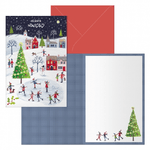 Dohe  Pack Ice Rink de 6 tarjetas de felicitación de navidad. Tamaño 11