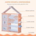 HOMCOM-Armadio-Cameretta-Mobile-Portagiochi-con-4-Contenitori-3-Armadietti-e-Mensole---Arancione