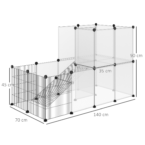 PawHut-Recinto-Modulare-per-Conigli-e-Animali-di-Piccole-Dimensioni-27-Pannelli-Acciaio-e-Resina---Nero