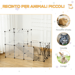 PawHut-Recinto-Modulare-per-Conigli-e-Animali-di-Piccole-Dimensioni-27-Pannelli-Acciaio-e-Resina---Nero