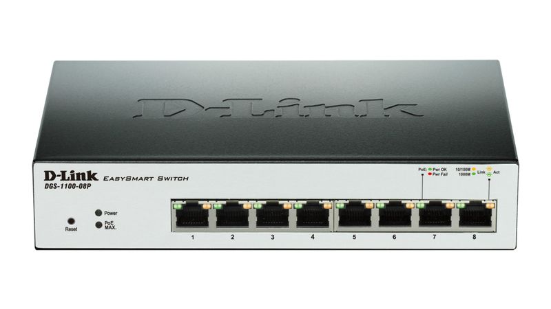 D-Link-EasySmart-Switch-DGS-1100-08P---Switch---gestito---8-x-10-100-1000--PoE----Desktop---PoE