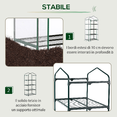 Outsunny-Serra-da-Balcone-Compatta-con-4-Ripiani-e-Copertura-in-PVC-Trasparente-70x50x160cm