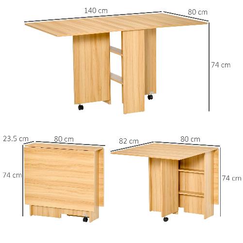 HOMCOM-Tavolo-da-Pranzo-Pieghevole-e-Moderno-con-Ripiano-Tavolo-da-Cucina-e-Sala-da-Pranzo-140x80x74cm-Color-Legno