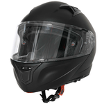 HOMCOM Casco Moto Integrale con Visiera Esterna e Parasole, Slot per Bluetooth e Certificato ECE R22, Taglia XL 61/62cm, Nero