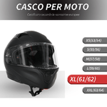 HOMCOM-Casco-Moto-Integrale-con-Visiera-Esterna-e-Parasole-Slot-per-Bluetooth-e-Certificato-ECE-R22-Taglia-XL-61-62cm-Nero