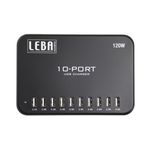 Leba NoteCharge NCHAR-U10-SC Caricabatterie per dispositivi mobili Tablet, Universale Nero USB Ricarica rapida Interno