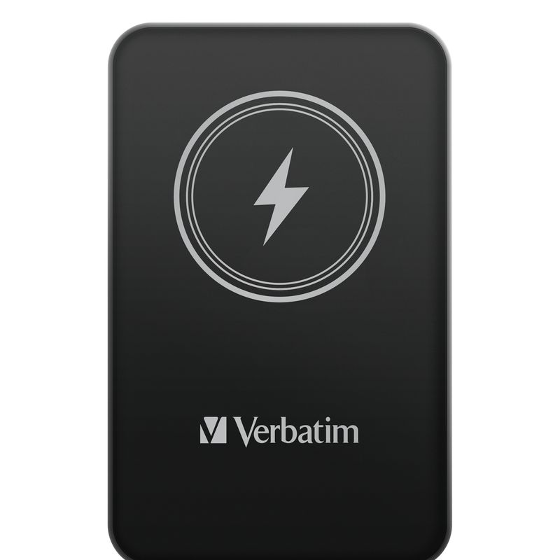 Verbatim-Charge--n--Go-Polimeri-di-litio-LiPo-5000-mAh-Carica-wireless-Nero--MAG-WIREL-POWER-BANK-5000-BLACK---CHARGEN-G